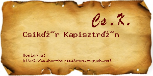 Csikár Kapisztrán névjegykártya